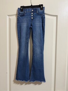 Girls Vanilla Star Pull-On Flare Leg Blue Jeans